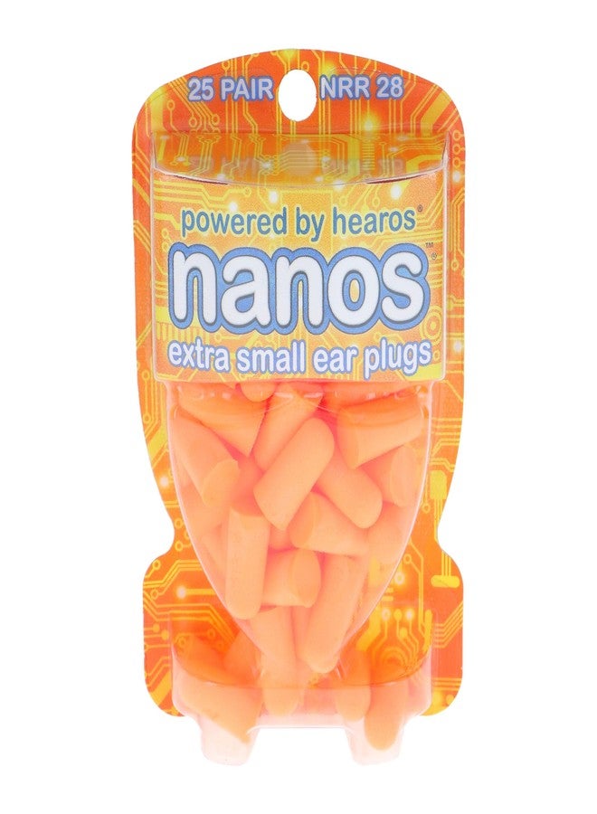 HEAROS Nanos NRR 28 Noise Cancelling Foam Ear Plugs - Extra Small Hearing Protection for Petite Ears - Ideal for Sleeping snoring Travel Concerts Sports Events and Shooting (25 Pairs) - Image 1